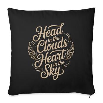 Private Pilot Head In The Clouds Loves Aviation - Sofa pillowcase 17,3'' x 17,3'' (45 x 45 cm) - black - Front