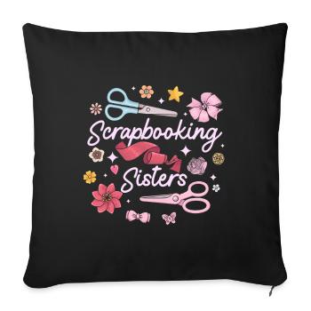 Sœurs du scrapbooking - Housse de coussin décorative 45 x 45 cm - noir - Devant