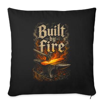 Forgeron Ferrer construit par le feu - Housse de coussin décorative 45 x 45 cm - noir - Devant