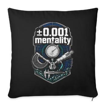 Mentalité d’opérateur de machine de découpe CNC Router 0.001 - Housse de coussin décorative 45 x 45 cm - noir - Devant
