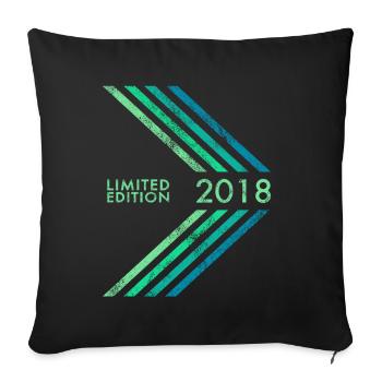 Édition limitée 2018 anniversaires garçons et filles - Housse de coussin décorative 45 x 45 cm - noir - Devant
