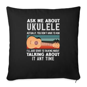 Designs et expressions amusantes de ukulélé - Housse de coussin décorative 45 x 45 cm - noir - Devant