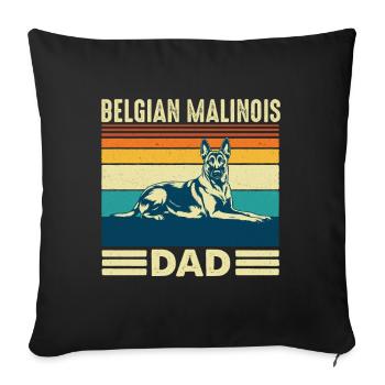 Belgian Malinois Dad Shepherd Dog Dad - Sofa pillowcase 17,3'' x 17,3'' (45 x 45 cm) - black - Front