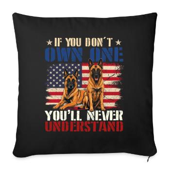 Tu ne comprendras jamais le malinois belge - Housse de coussin décorative 45 x 45 cm - noir - Devant