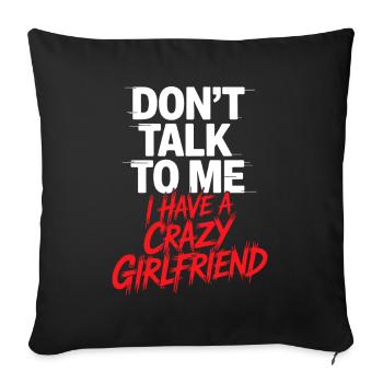 Petite amie folle Pardonne couple Petite amie folle - Housse de coussin décorative 45 x 45 cm - noir - Devant