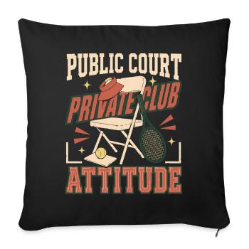Club de tennis Tenniscore, uniquement sans adhésion - Housse de coussin décorative 45 x 45 cm - noir - Devant