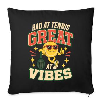 Club de tennis Tenniscore, uniquement sans adhésion - Housse de coussin décorative 45 x 45 cm - noir - Devant