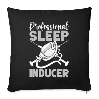 Anesthésiste Anesthésie Inducteur du sommeil - Housse de coussin décorative 45 x 45 cm - noir - Devant