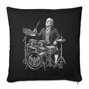 John Quincy Adams joue de la batterie - Housse de coussin décorative 45 x 45 cm - noir - Devant