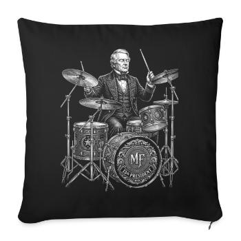 Millard Fillmore joue de la batterie - Housse de coussin décorative 45 x 45 cm - noir - Devant