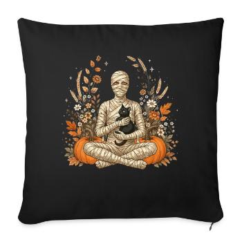 Halloween, Maman, Chat Noir - Housse de coussin décorative 45 x 45 cm - noir - Devant