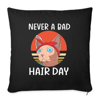 Sphynx Cats - Sofa pillowcase 17,3'' x 17,3'' (45 x 45 cm) - black - Front