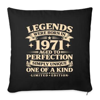 Né en 1971 Simplement unique - Housse de coussin décorative 45 x 45 cm - noir - Devant