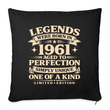 Né en 1961 Simplement unique - Housse de coussin décorative 45 x 45 cm - noir - Devant