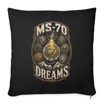 Collectionneur de pièces Numismatique Collection MS-70 Rêves - Housse de coussin décorative 45 x 45 cm - noir - Devant