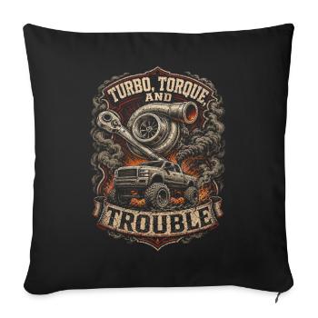Rolling Coal Turbo Torque And Trouble - Sofa pillowcase 17,3'' x 17,3'' (45 x 45 cm) - black - Front
