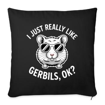 Dictons mongols des rats de course cadeau des gerbilles - Housse de coussin décorative 45 x 45 cm - noir - Devant