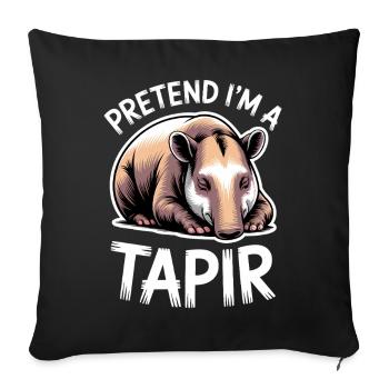 Dictons de tapir Tapir Drôle de cadeau de tapir - Housse de coussin décorative 45 x 45 cm - noir - Devant