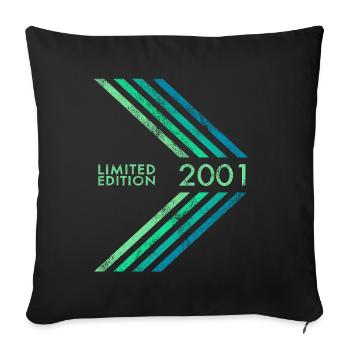 2001 Limited Edition Birthday Man Woman Sport - Sofa pillowcase 17,3'' x 17,3'' (45 x 45 cm) - black - Front