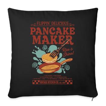 Breakfast Pancake Maker Flippin Delicious Rise And - Sofa pillowcase 17,3'' x 17,3'' (45 x 45 cm) - black - Front