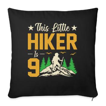 Aventure d’anniversaire des enfants de randonnée 9e - Housse de coussin décorative 45 x 45 cm - noir - Devant