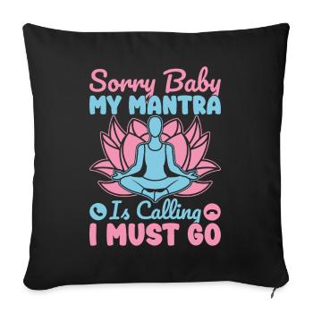 Le mantra du yoga m’appelle Je dois faire du yoga drôle - Housse de coussin décorative 45 x 45 cm - noir - Devant