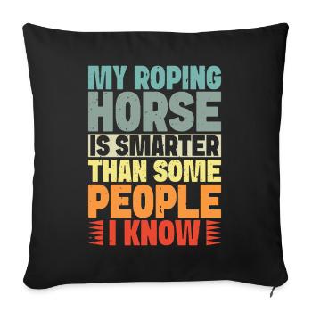 Hobby Horse Rider My Horse Smarter People English - Sofa pillowcase 17,3'' x 17,3'' (45 x 45 cm) - black - Front