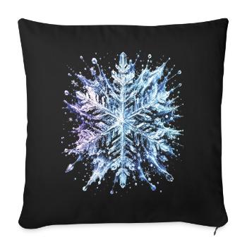 Snowflake Crystal Iced Out Splash Art - Sofa pillowcase 17,3'' x 17,3'' (45 x 45 cm) - black - Front