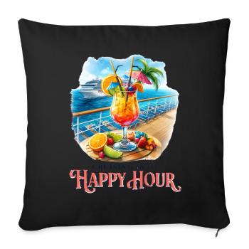 En se déplaçant vers l’happy hour - Housse de coussin décorative 45 x 45 cm - noir - Devant