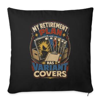 Comic Collector Retirement Plan Has Variant Covers - Sofa pillowcase 17,3'' x 17,3'' (45 x 45 cm) - black - Front