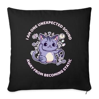 Un son inattendu de devenir statique - Housse de coussin décorative 45 x 45 cm - noir - Devant
