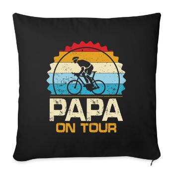 Papa en tournée - Housse de coussin décorative 45 x 45 cm - noir - Devant