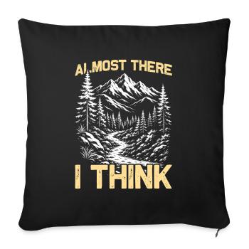 Je crois qu’on y est presque : randonnée, montagnes, alpinisme. - Housse de coussin décorative 45 x 45 cm - noir - Devant