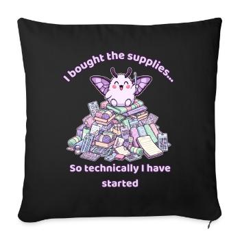 J’ai acheté les fournitures, donc techniquement j’ai commencé - Housse de coussin décorative 45 x 45 cm - noir - Devant