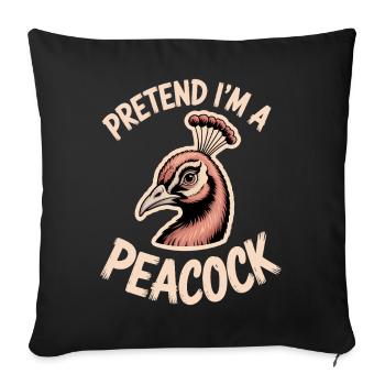 Paroles du paon Oiseau Paon Drôle de cadeau de paon - Housse de coussin décorative 45 x 45 cm - noir - Devant