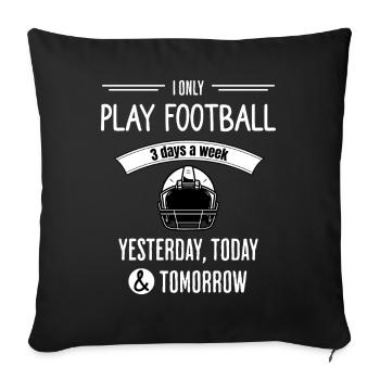 Citation drôle de football - Housse de coussin décorative 45 x 45 cm - noir - Devant