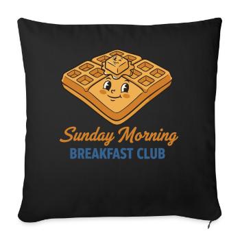 Petit-déjeuner Club du dimanche matin drôle - Housse de coussin décorative 45 x 45 cm - noir - Devant