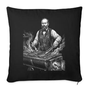 James Un barbecue grillé - Housse de coussin décorative 45 x 45 cm - noir - Devant
