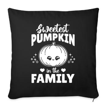 La citrouille la plus douce de la famille - Halloween Pumpkin - Housse de coussin décorative 45 x 45 cm - noir - Devant
