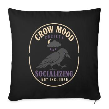 Crow Raven Funny - Sofa pillowcase 17,3'' x 17,3'' (45 x 45 cm) - black - Front