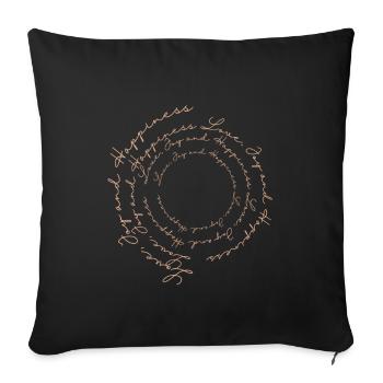 Love Joy Happiness Positive Affirmation Circle - Sofa pillowcase 17,3'' x 17,3'' (45 x 45 cm) - black - Front