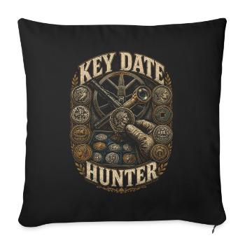 Collectionneur de pièces Numismatique, Collection de pièces - Housse de coussin décorative 45 x 45 cm - noir - Devant