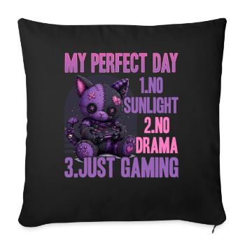 Pastel Goth Soft Goth Gaming Gamer - Housse de coussin décorative 45 x 45 cm - noir - Devant