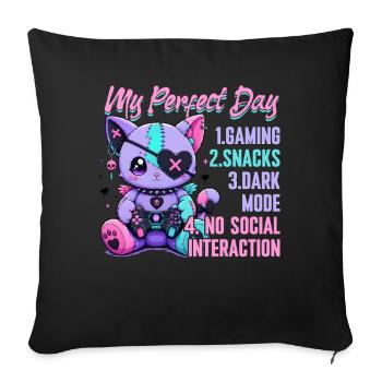Pastel Goth Soft Goth Gaming Gamer - Housse de coussin décorative 45 x 45 cm - noir - Devant