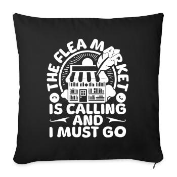 Un marché aux puces d’occasion appelle l’amour incontournable - Housse de coussin décorative 45 x 45 cm - noir - Devant