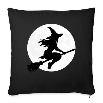 Cadeau du costume d’Halloween de la Sorcière Balai-Sorcière - Housse de coussin décorative 45 x 45 cm - noir - Devant