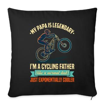 Papa Cycliste Légendaire VTT Rétro - Housse de coussin décorative 45 x 45 cm - noir - Devant