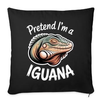 Dictons des iguanes, drôles d’iguanes, cadeau des iguanes. - Housse de coussin décorative 45 x 45 cm - noir - Devant
