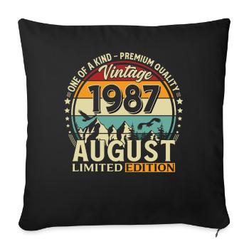 39th Birthday Gift Husband Original 1991 August - Sofa pillowcase 17,3'' x 17,3'' (45 x 45 cm) - black - Front