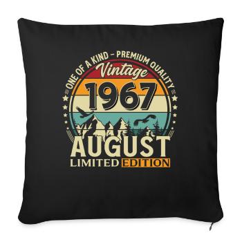 59th Birthday Gift Husband Original 1967 August - Sofa pillowcase 17,3'' x 17,3'' (45 x 45 cm) - black - Front